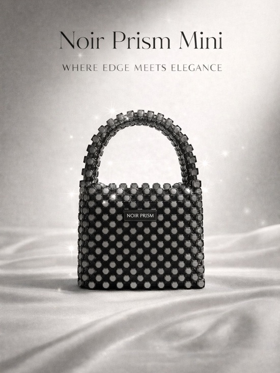Handbags - Gray Beaded Handbag